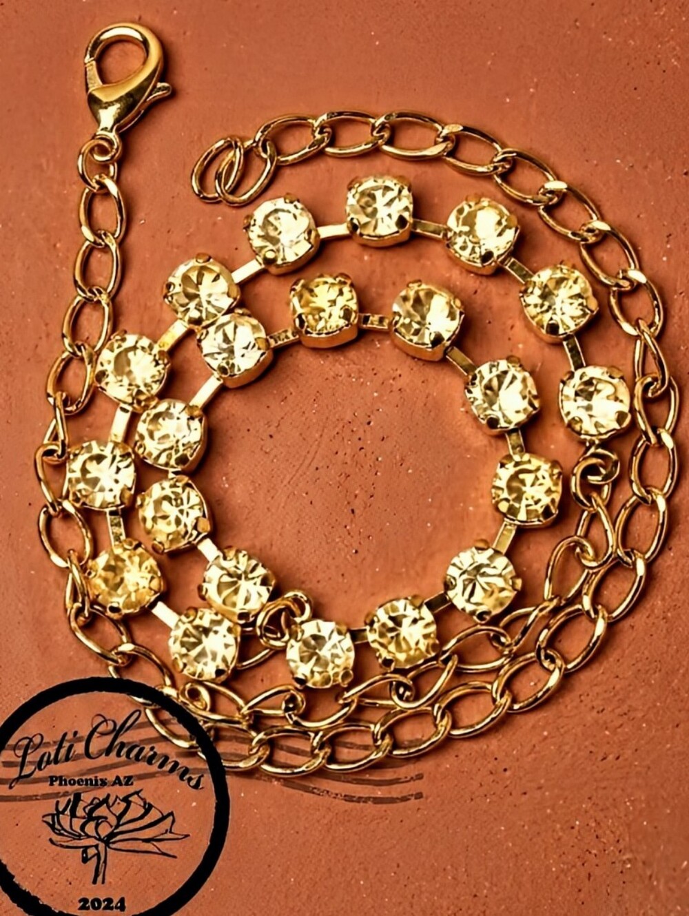 Natural Yellow Citrine 14.7 Total Carats In 18K Gold Plated Classic Necklace